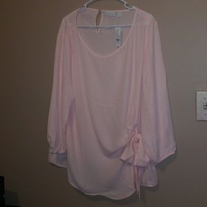 BNWT Pink wrap tie blouse XXL New York and Company